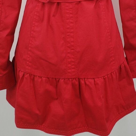 JUICY COUTURE Red Double Breasted Skirted Trench Coat Small - Picture 8 of 13